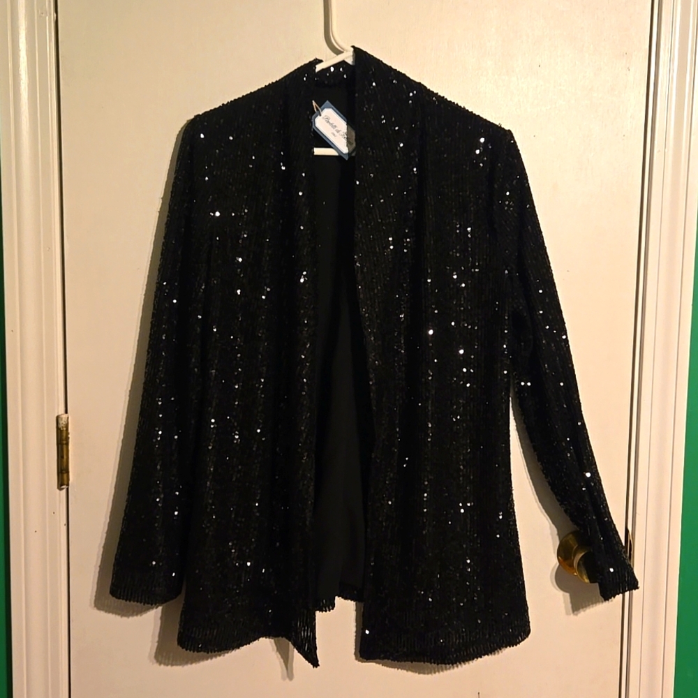 New Paoletti di Follina women's S black sequins sparkle party jacket